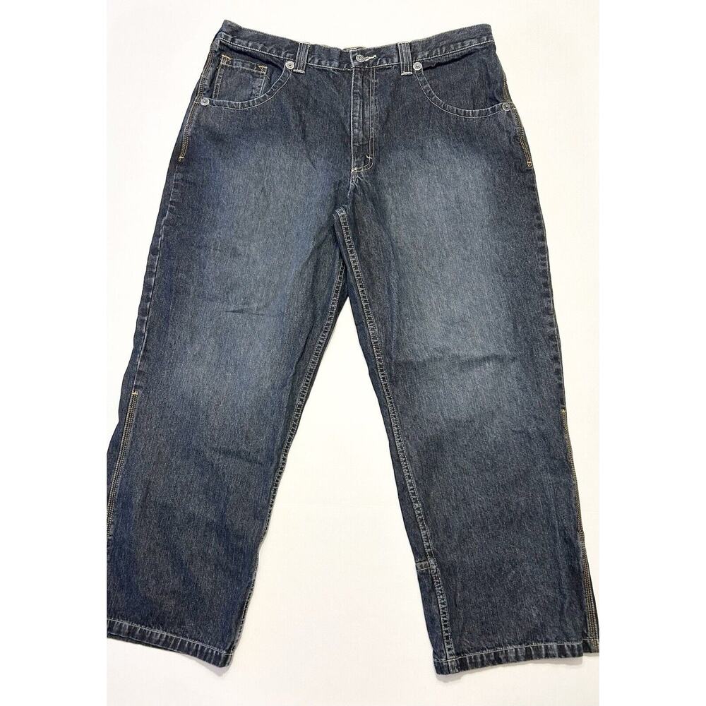 VF Jeanswear Denim Wide Leg Jeans Men Size 38x30 Dark Wash Y2K Skater Grunge